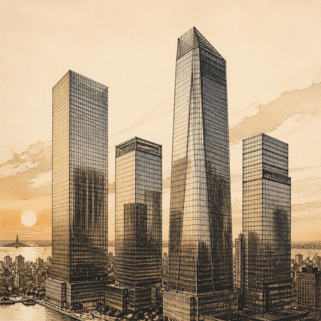 International financial district skyline